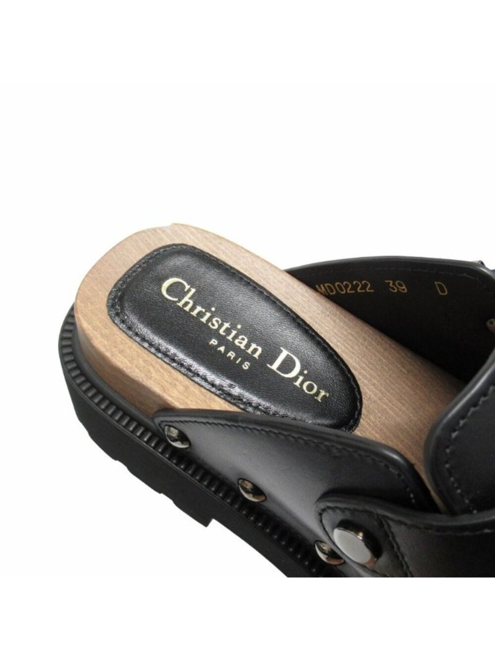 Dior Quake Leather Clog Sandals Sabot Platform 39 Black - Picture 6 of 9